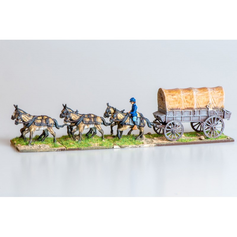 American Civil War – Six mule team supply wagon and one crew
