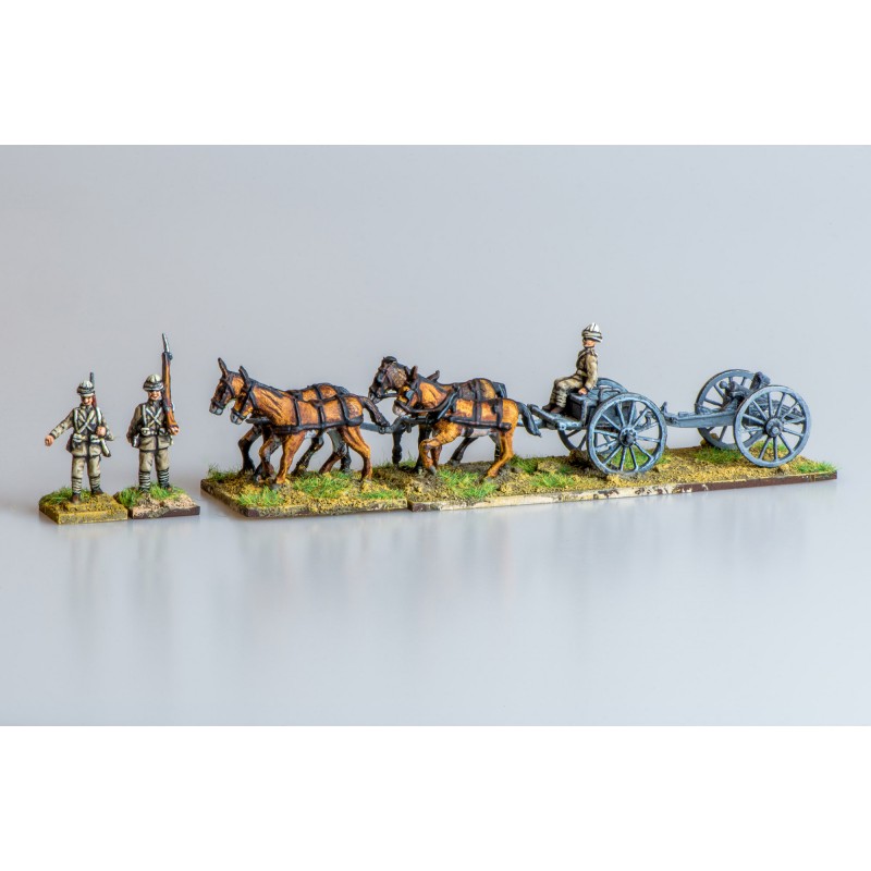 Colonial Wars – Army four mule team Gatling gun, limber and three crew