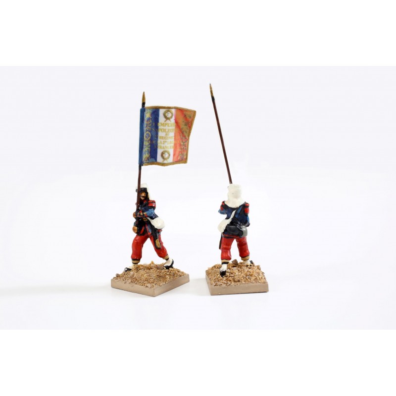 French and Allied Army - Infantry colour bearer with separate pikestaff