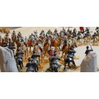 Colonial British Army - Dismounted camel corps standing firing with kneeling camel, separate saddle