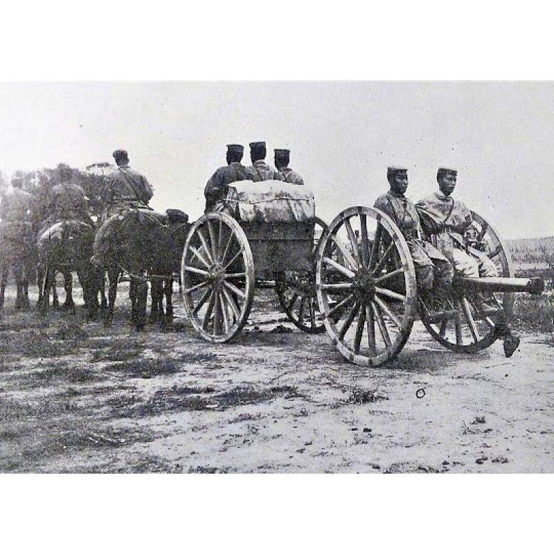 Russo-Japanese War - Artillery and Equipment - Japanese six horse team field gun, limber and five crew 